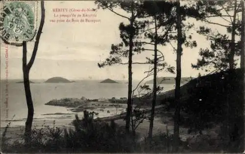 Ak Kerity Paimpol Côtes-d’Armor, le presqu'il de Kerarzic vue prise du Bois de Beauport