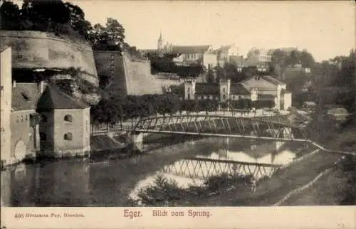 Ak Cheb Eger Region Karlsbad, Blick vom Sprung