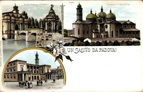 Litho Padova Padua Veneto, Porta Venezia, Sankt Giustina Kirche, Café