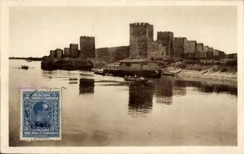 Ak Smederevo Semendria Serbien, Blick auf Schloss