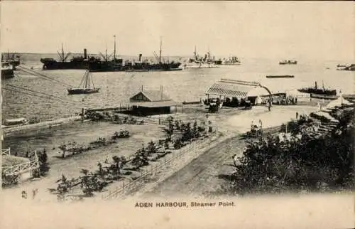 Ak Aden Jemen, Harbour, Hafen, Steamer Point, Dampfschiffe