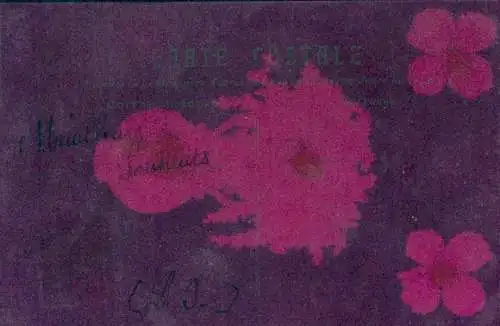 Ak Glückwunsch Neujahr, Blumenstrauß in der Blumenvase, Glücksklee