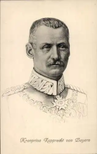 Künstler Ak Kronprinz Rupprecht von Bayern, Portrait