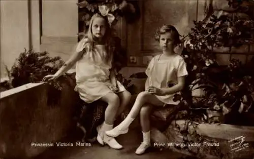 Ak Prinzessin Victoria Marina, Wilhelm Victor Freund, Kinder von Adalbert Prinz von Preußen