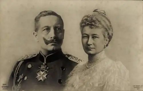 Ak Kaiser Wilhelm II. von Preußen, Kaiserin Auguste Viktoria, Portrait