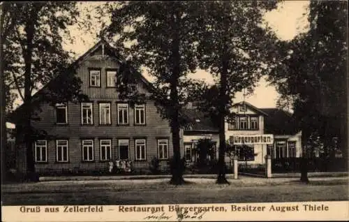 Ak Clausthal Zellerfeld im Oberharz, Restaurant Bürgergarten, Bes. August Thiele