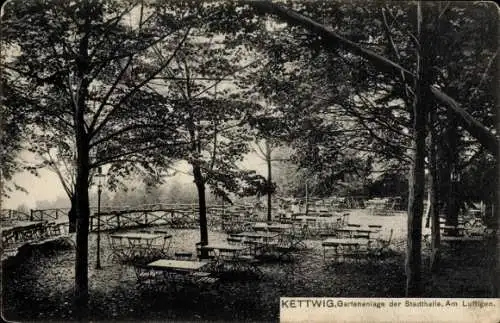 Ak Kettwig Essen im Ruhrgebiet, Gartenanlage der Stadthalle, Am Luftigen