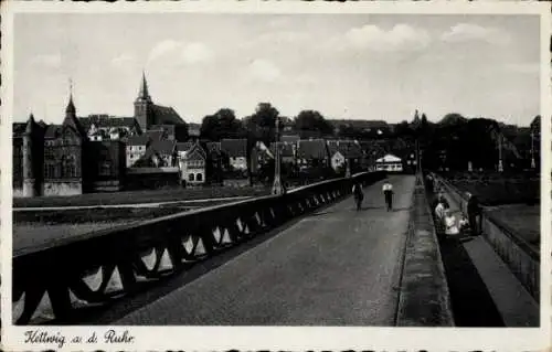 Ak Kettwig Essen im Ruhrgebiet, Teilansicht, Brücke