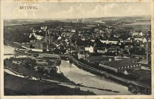 Ak Kettwig Essen im Ruhrgebiet, Panorama, Fabrikgebäude