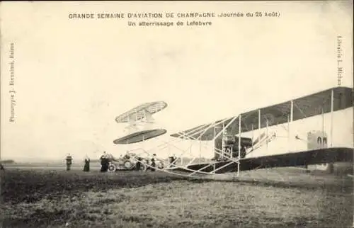 Ak Grande Semaine d’Aviation de Champagne, Eine Landung von Lefebvre