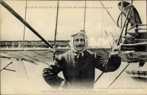 Ak Grande Semaine d'Aviation de Rouen 1910, Van den Born, Gewinner des Treffens in Lyon