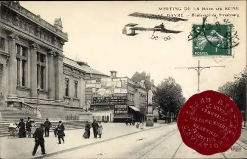 Ak Le Havre Seine-Maritime, Boulevard de Strasbourg, Doppeldecker