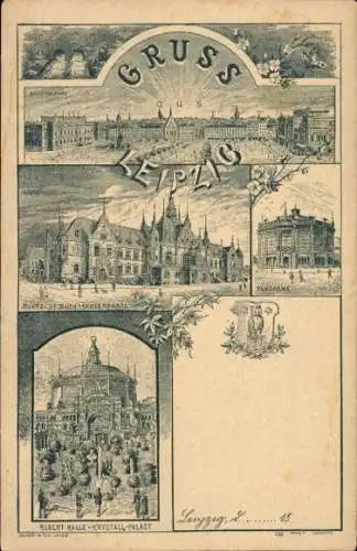 Litho Leipzig in Sachsen, Deutsche Buchhändlerbörse, Panorama, Albert-Halle Krystall-Palast