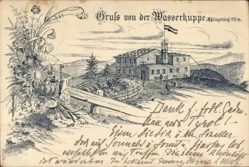 Litho Gersfeld in der Rhön Hessen, Wasserkuppe