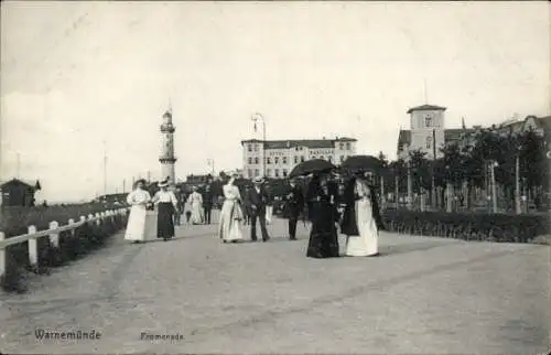 Ak Ostseebad Warnemünde Rostock, Promenade