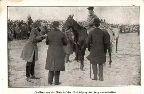 Ak Freiherr von der Goltz, Besichtigung der Jungmannschaften