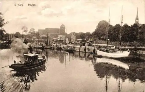 Ak Stade in Niedersachsen, Hafen