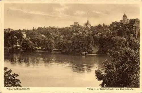 Ak Neu Babelsberg Potsdam in Brandenburg, Kaiserstraße am Griebnitz See, Villen