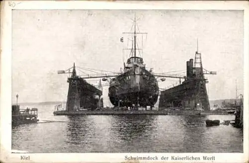 Ak Kiel Schleswig Holstein, Schwimmdock der Kaiserlichen Werft