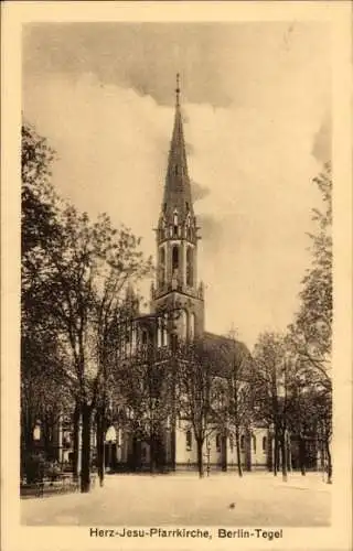 Ak Berlin Reinickendorf Tegel, Herz-Jesu-Pfarrkirche