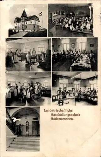 Ak Hanerau Hademarschen, Landwirtschaftliche Haushaltungsschule, Wäscherei, Küche, Klassenzimmer