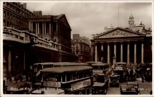 Ak London City England, Bank of England und Royal Exchange