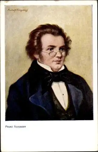 Künstler Ak Klingshögl, R., Komponist Franz Schubert, Porträt