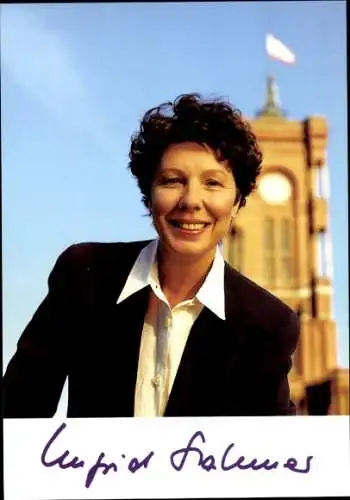 Ak Politikerin Ingrid Stahmer, Portrait, Autogramm