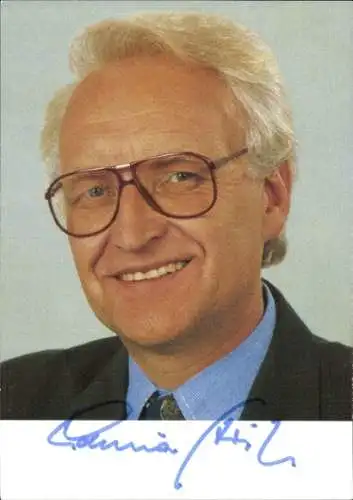 Ak Politiker Edmund Stoiber, CSU, Autogramm