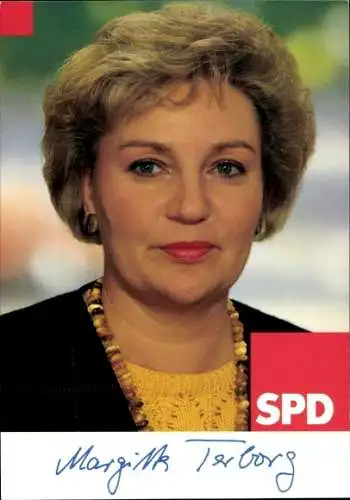 Ak Politikerin Margitta Terborg, SPD, Autogramm