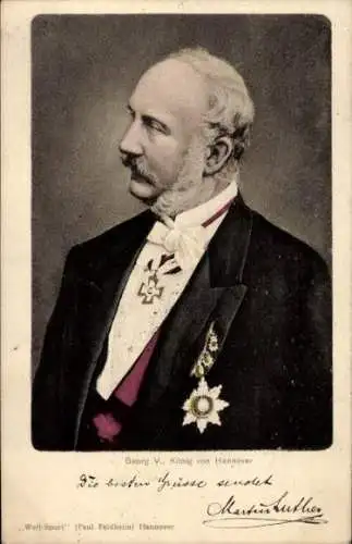 Ak Georg V., König von Hannover, Porträt