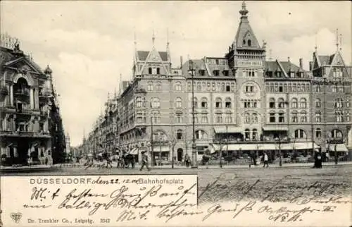 Ak Düsseldorf am Rhein, Bahnhofsplatz