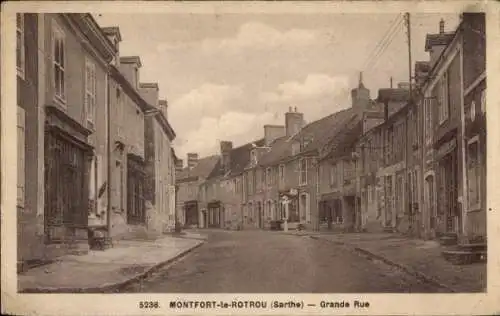 Ak Montfort le Rotrou Sarthe, Grande Rue