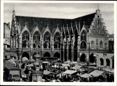 Ak Braunschweig in Niedersachsen, Altstadtrathaus, Markt