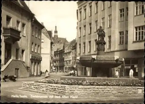 Ak Halle an der Saale, Eselsbrunnen auf dem Alten Markt