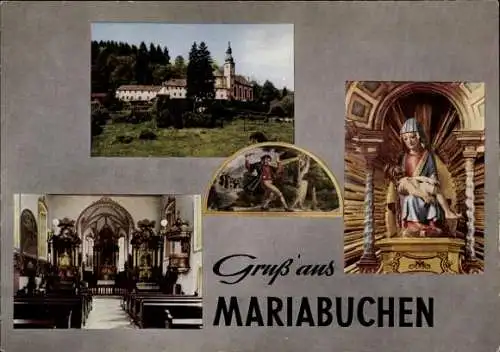 Ak Mariabuchen Lohr im Spessart Unterfranken, Kirche, Legendenbild, Gnadenbild