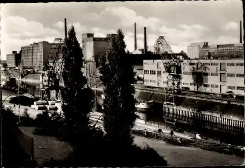 Ak Neuss am Rhein, Hafen, Kran