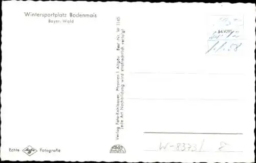 Ak Bodenmais in Niederbayern, Teilansicht, Winter, Kirche, Bus