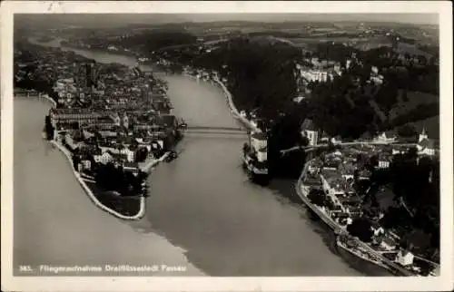 Ak Passau in Niederbayern, Fliegeraufnahme