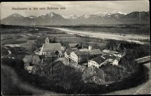 Ak Neubeuern in Oberbayern, Panorama, vom Schloss aus