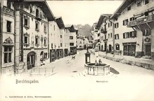 Ak Berchtesgaden in Oberbayern, Marktplatz