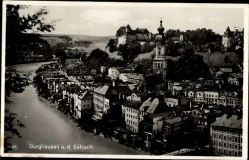 Ak Burghausen an der Salzach Oberbayern, Panorama