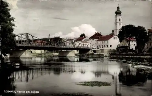 Ak Roding in der Oberpfalz, am Regen, Brücke