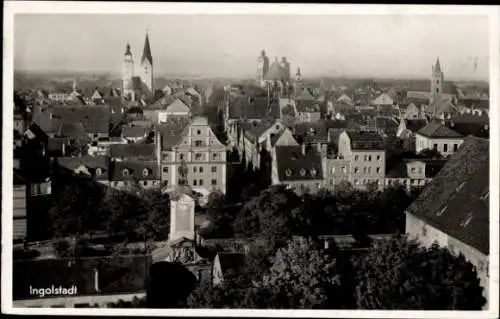 Ak Ingolstadt an der Donau Oberbayern, Teilansicht, Kirchtürme