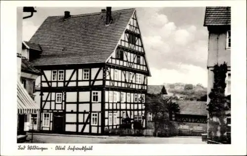 Ak Bad Wildungen in Hessen, altes Fachwerkhaus