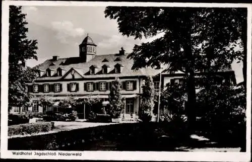 Ak Rüdesheim am Rhein, Waldhotel Jagdschloss Niederwald