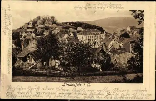 Ak Lindenfels im Odenwald, Teilansicht