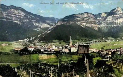 Ak Kaltern an der Weinstraße Caldaro sulla Strada del Vino Südtirol, Panorama, Mendelbahn