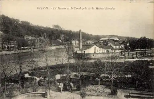 Ak Épinal Lothringen Vosges, Mosel, Canal pris de la Maison Romaine