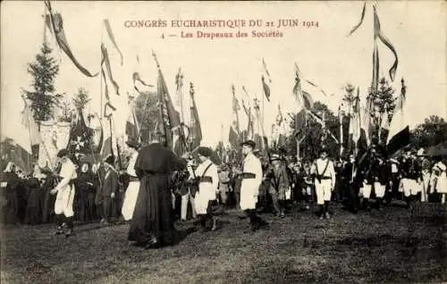 Ak Nancy Meurthe et Moselle, Congres Eucharistique du 21 Juin 1914, Les Drapeaux des Societes